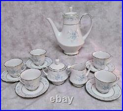 NORITAKE CAROLYN 2693 Coffee pot service for 4 cream sugar cups & saucer set