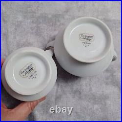NORITAKE CAROLYN 2693 Coffee pot service for 4 cream sugar cups & saucer set
