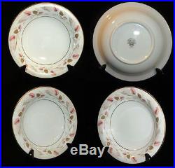 NORITAKE CHINA #5692 Pink/Brown Leaves on Rim, Gold Circle/Trim SETTING FOR 12