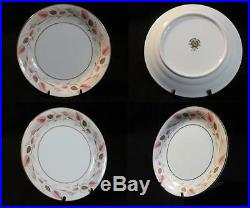 NORITAKE CHINA #5692 Pink/Brown Leaves on Rim, Gold Circle/Trim SETTING FOR 12