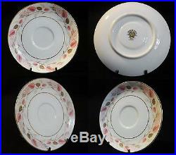 NORITAKE CHINA #5692 Pink/Brown Leaves on Rim, Gold Circle/Trim SETTING FOR 12