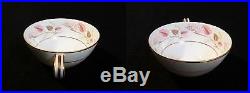 NORITAKE CHINA #5692 Pink/Brown Leaves on Rim, Gold Circle/Trim SETTING FOR 12