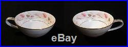 NORITAKE CHINA #5692 Pink/Brown Leaves on Rim, Gold Circle/Trim SETTING FOR 12