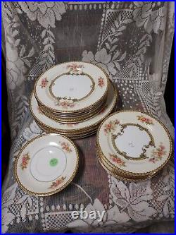 NORITAKE CHINA AUBERY Pattern 19 pcs PLATE SET Vintage Mid Century made Japan