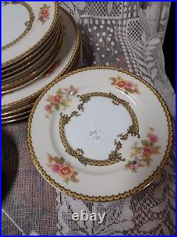 NORITAKE CHINA AUBERY Pattern 19 pcs PLATE SET Vintage Mid Century made Japan