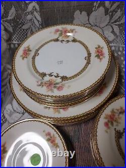 NORITAKE CHINA AUBERY Pattern 19 pcs PLATE SET Vintage Mid Century made Japan