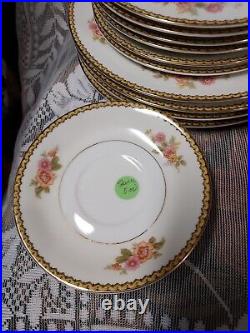 NORITAKE CHINA AUBERY Pattern 19 pcs PLATE SET Vintage Mid Century made Japan