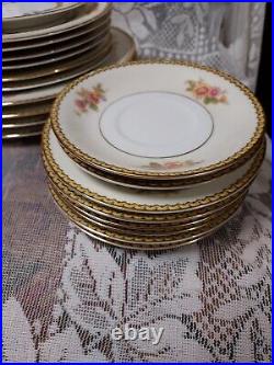 NORITAKE CHINA AUBERY Pattern 19 pcs PLATE SET Vintage Mid Century made Japan