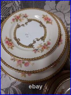 NORITAKE CHINA AUBERY Pattern 19 pcs PLATE SET Vintage Mid Century made Japan