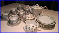 NORITAKE China ALICE #5267 23 Piece Vintage Teacup Teapot Dessert Set for 6