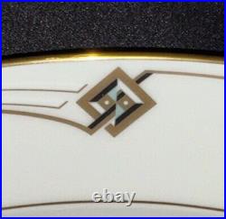 NORITAKE China Dinnerware Service for 10, 62pcs, Joely Art Deco Pattern, Mint