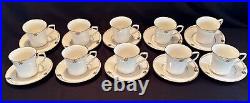 NORITAKE China Dinnerware Service for 10, 62pcs, Joely Art Deco Pattern, Mint