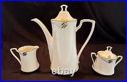 NORITAKE China Dinnerware Service for 10, 62pcs, Joely Art Deco Pattern, Mint