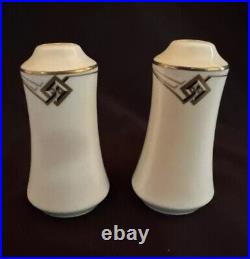 NORITAKE China Dinnerware Service for 10, 62pcs, Joely Art Deco Pattern, Mint