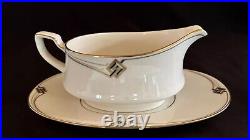 NORITAKE China Dinnerware Service for 10, 62pcs, Joely Art Deco Pattern, Mint