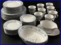 NORITAKE Contemporary Fine China BLUE HILL #2482 43 Piece Set Service for 8