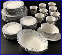 NORITAKE Contemporary Fine China BLUE HILL #2482 43 Piece Set Service for 8