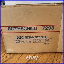 NORITAKE Ivory China ROTHSCHILD 20-piece Service for 4 Pale Blue Pink Floral NEW