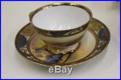 NORITAKE Large 35-Piece China Tea Set Teacup Japanese Floral Royal Gold Blue