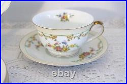 NORITAKE M MORIMURA JAPAN N2170 Pink Blue Floral 24 Pcs 6 Pc Plc Set Serv for 4