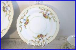 NORITAKE M MORIMURA JAPAN N2170 Pink Blue Floral 24 Pcs 6 Pc Plc Set Serv for 4