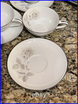 NORITAKE Melrose Platinum Coupe Pattern China 20pc 4 X 5 Piece Place Settings