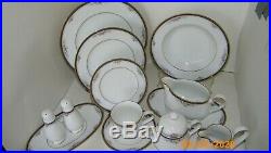 NORITAKE ONTARIO CHINA Pattern 3763 White Blue Floral 4 Place Settings/MORE EUC