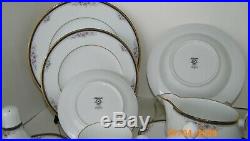 NORITAKE ONTARIO CHINA Pattern 3763 White Blue Floral 4 Place Settings/MORE EUC