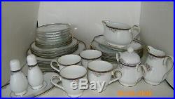 NORITAKE ONTARIO CHINA Pattern 3763 White Blue Floral 4 Place Settings/MORE EUC