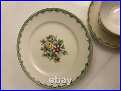 NORITAKE TEA SET- 17 PCS VINTAGE Mint Green/Floral- M- Hand Painted