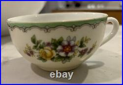 NORITAKE TEA SET- 17 PCS VINTAGE Mint Green/Floral- M- Hand Painted
