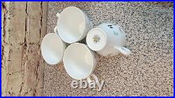 NORITAKE china #1385 BUTTERFLIES Set of 4, Space AGE Cups Bowls Plates NOTE