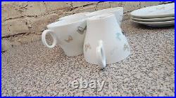 NORITAKE china #1385 BUTTERFLIES Set of 4, Space AGE Cups Bowls Plates NOTE