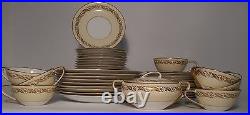 NORITAKE china 5181 GOLD LEAF & BERRY pattern 47-piece SET SERVICE for 10