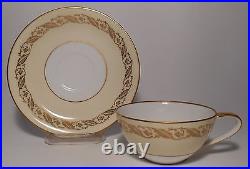 NORITAKE china 5181 GOLD LEAF & BERRY pattern 47-piece SET SERVICE for 10