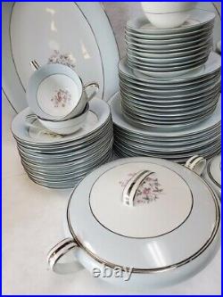 NORITAKE china 5571 pattern 84-pc SET SERVICE for 10 +/- with 7-pc Serving