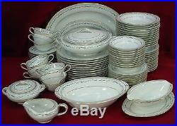 NORITAKE china BREWSTER 5645 pattern 90-pc SET SERVICE for 12 including SERVING