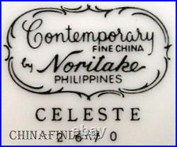 NORITAKE china CELESTE 2670 pattern 45-piece SET SERVICE for Eight (8)