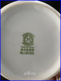 NORITAKE china CHRISTMAS BALL 16034 5-piece TEA SET Green Mark