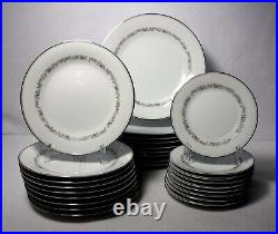 NORITAKE china CORONA 6502 27-piece SET 9 Dinner, 9 Salad & 9 Bread Plates