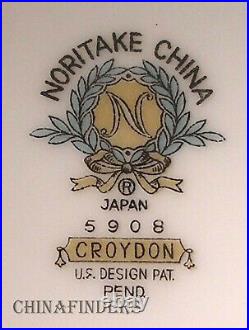 NORITAKE china CROYDON 5908 pttrn 6pc Hostess/Serving Set creamer/sugar/platter