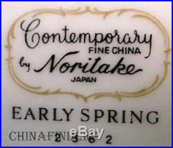 NORITAKE china EARLY SPRING 2362 pattern 61-piece SET SERVICE for Ten (10)