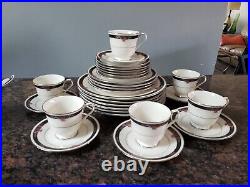 NORITAKE china ETIENNE 7260 pattern 30 piece SET SERVICE for 6