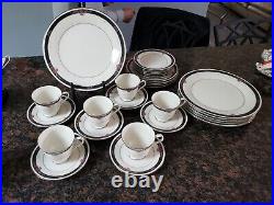 NORITAKE china ETIENNE 7260 pattern 30 piece SET SERVICE for 6