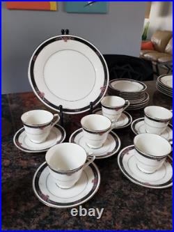 NORITAKE china ETIENNE 7260 pattern 30 piece SET SERVICE for 6