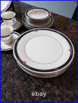 NORITAKE china ETIENNE 7260 pattern 30 piece SET SERVICE for 6