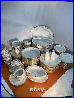 NORITAKE china FRAGRANCE 7025 pattern 92 Pc Set dinner/salad/bread/fruit/cup