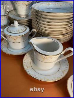 NORITAKE china FRAGRANCE 7025 pattern 92 Pc Set dinner/salad/bread/fruit/cup