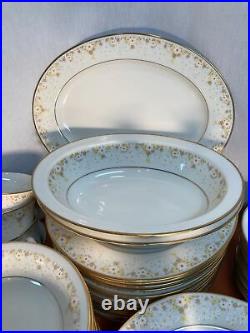 NORITAKE china FRAGRANCE 7025 pattern 92 Pc Set dinner/salad/bread/fruit/cup