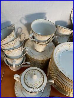 NORITAKE china FRAGRANCE 7025 pattern 92 Pc Set dinner/salad/bread/fruit/cup